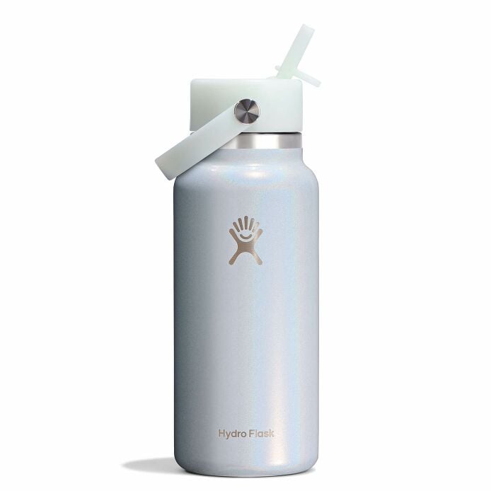 32 oz Wide Mouth with Flex Straw Cap - Glimmer Blue D8